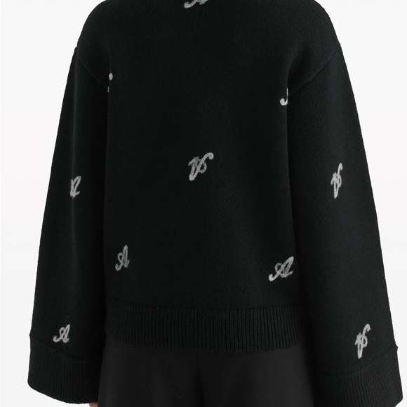 Axel Arigato Black Cardigan with White Signature Embroidery - Picture 3 of 7